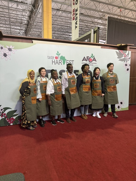 The Taste of Harvest cupping team at the AFCA conference, Addis Ababa